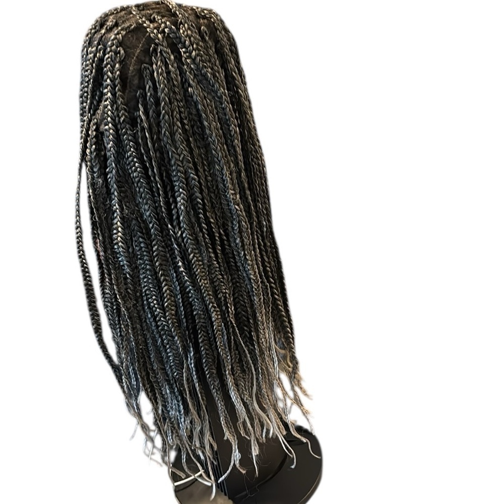 Braided Hair Wig Grey brown